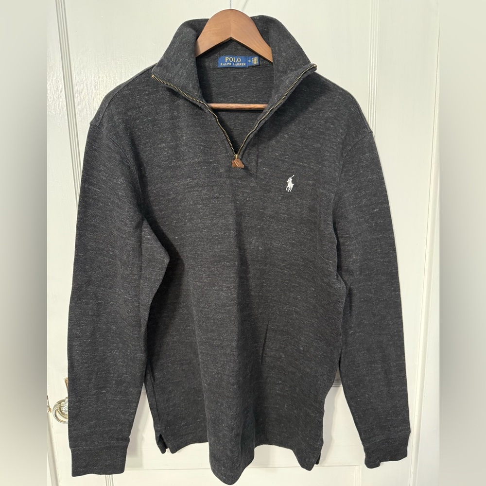 Polo by Ralph Lauren Men's Charcoal Zip-Up Sweater